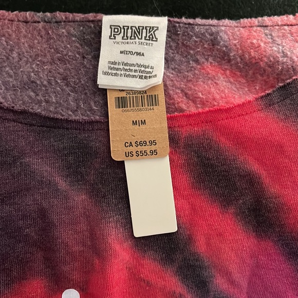 PINK brand tie dye crop off shoulder sweatshirt, new with tags! - Picture 2 of 5